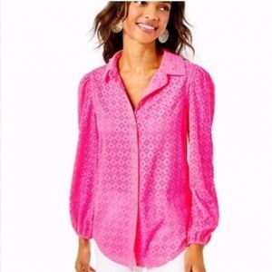 Lilly Pulitzer Bright Pink Button-Down Shirt size Large